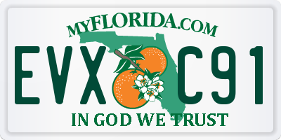FL license plate EVXC91