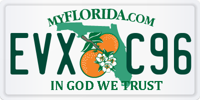 FL license plate EVXC96