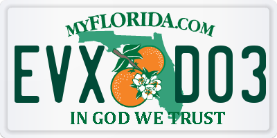 FL license plate EVXD03