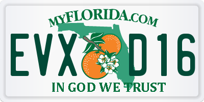FL license plate EVXD16