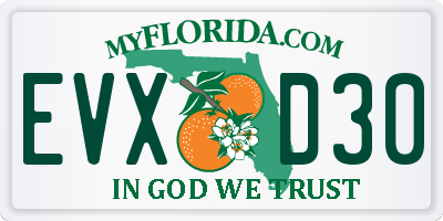 FL license plate EVXD30