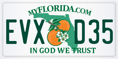 FL license plate EVXD35