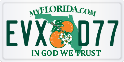 FL license plate EVXD77