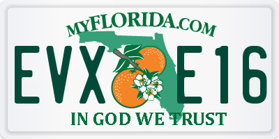 FL license plate EVXE16