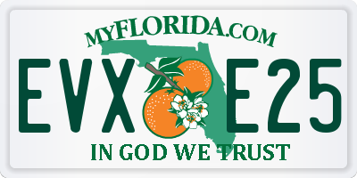 FL license plate EVXE25