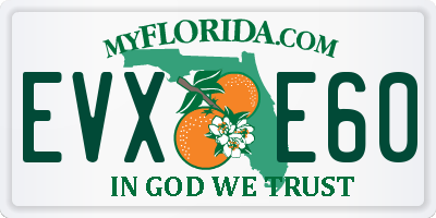 FL license plate EVXE60