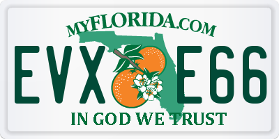 FL license plate EVXE66