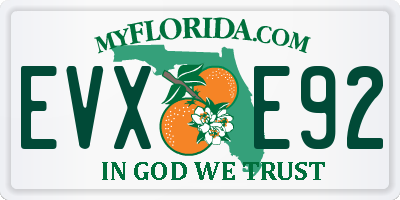 FL license plate EVXE92