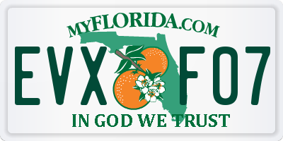 FL license plate EVXF07