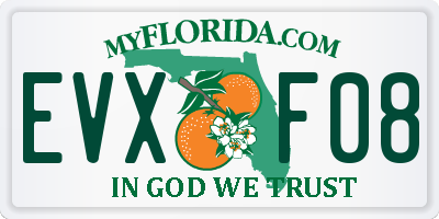 FL license plate EVXF08