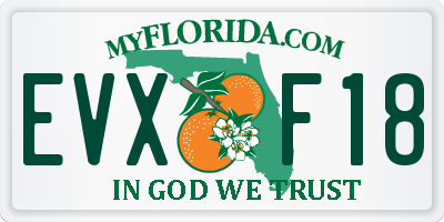 FL license plate EVXF18