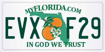 FL license plate EVXF29