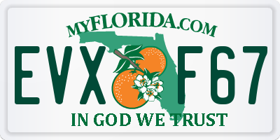 FL license plate EVXF67