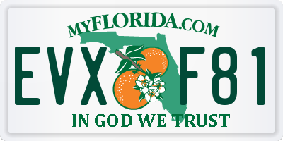 FL license plate EVXF81