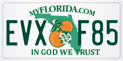 FL license plate EVXF85