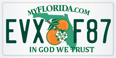 FL license plate EVXF87