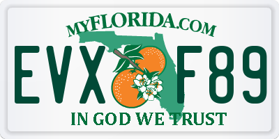 FL license plate EVXF89