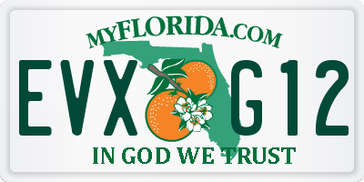 FL license plate EVXG12
