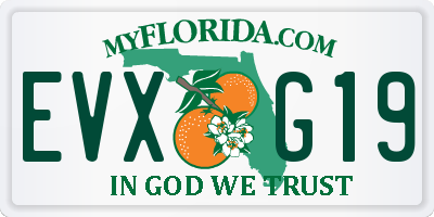 FL license plate EVXG19