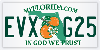 FL license plate EVXG25