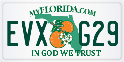 FL license plate EVXG29