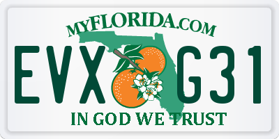 FL license plate EVXG31
