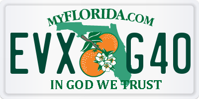 FL license plate EVXG40