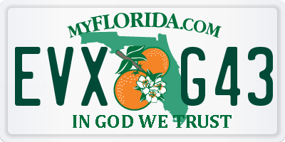 FL license plate EVXG43