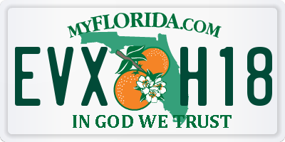 FL license plate EVXH18