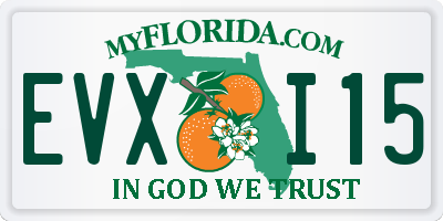 FL license plate EVXI15