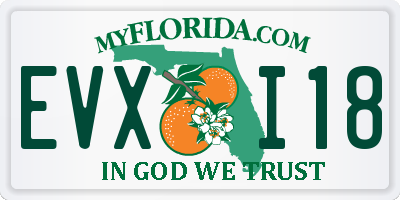 FL license plate EVXI18