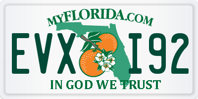 FL license plate EVXI92