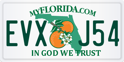FL license plate EVXJ54
