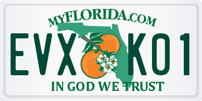 FL license plate EVXK01