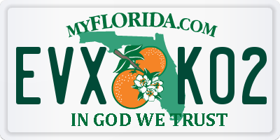 FL license plate EVXK02