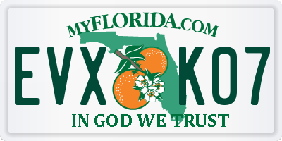 FL license plate EVXK07