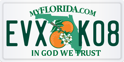 FL license plate EVXK08