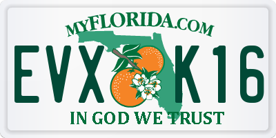 FL license plate EVXK16