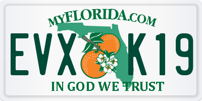 FL license plate EVXK19