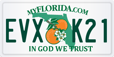 FL license plate EVXK21