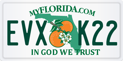FL license plate EVXK22