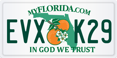 FL license plate EVXK29