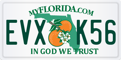 FL license plate EVXK56