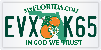 FL license plate EVXK65