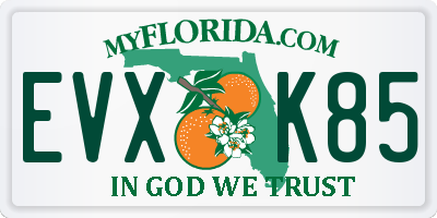 FL license plate EVXK85