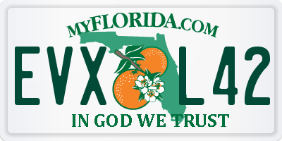 FL license plate EVXL42