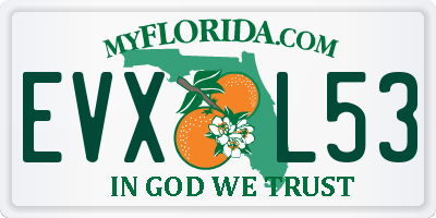 FL license plate EVXL53