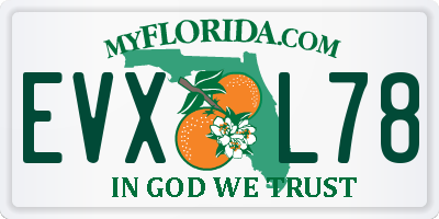 FL license plate EVXL78