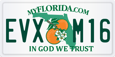 FL license plate EVXM16