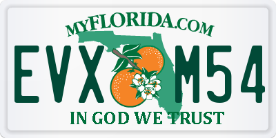 FL license plate EVXM54